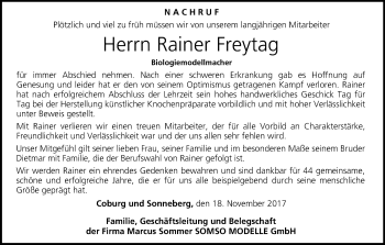 Anzeige von Rainer Freytag von MGO