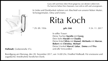 Anzeige von Rita Koch von MGO