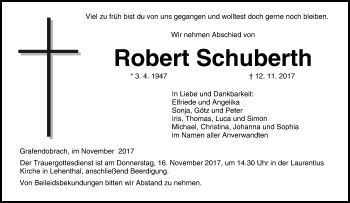 Anzeige von Robert Schuberth von MGO