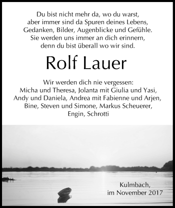 Anzeige von Rolf Lauer von MGO