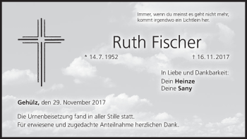 Anzeige von Ruth Fischer von MGO