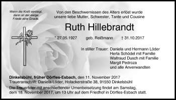 Anzeige von Ruth Hillebrandt von MGO