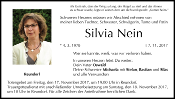 Anzeige von Silvia Nein von MGO