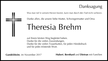 Anzeige von Theresia Brehm von MGO