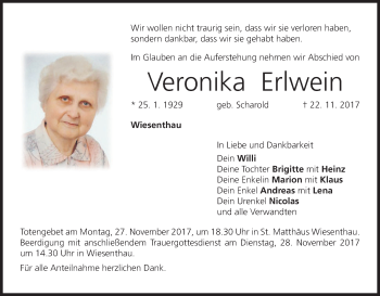 Anzeige von Veronika Erlwein von MGO