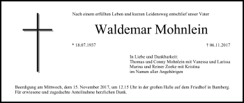 Anzeige von Waldemar Mohnlein von MGO