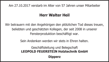 Anzeige von Walter Heil von MGO