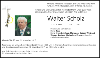 Anzeige von Walter Scholz von MGO