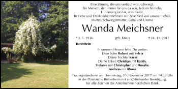 Anzeige von Wanda Meichsner von MGO