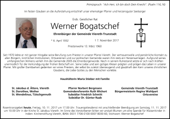 Anzeige von Werner Bogatschef von MGO