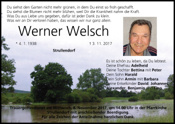 Anzeige von Werner Welsch von MGO