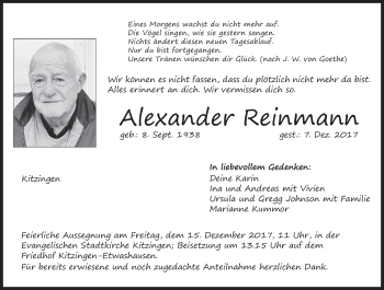 Anzeige von Alexander Reinmann von MGO