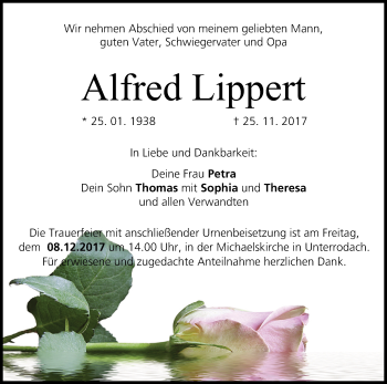 Anzeige von Alfred Lippert von MGO