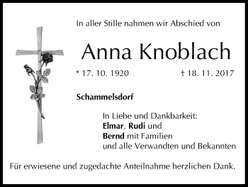 Anzeige von Anna Knoblach von MGO