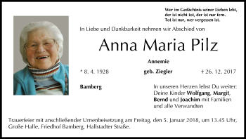 Anzeige von Anna Maria Pilz von MGO