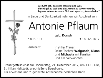 Anzeige von Antonie Pflaum von MGO