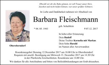 Anzeige von Barbara Fleischmann von MGO
