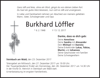 Anzeige von Burkhard Löffler von MGO