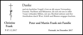 Anzeige von Christine Frank von MGO