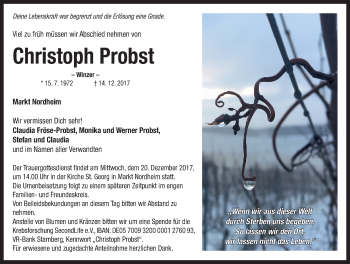 Anzeige von Christoph Probst von MGO