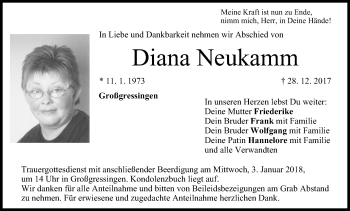 Anzeige von Diana Neukamm von MGO