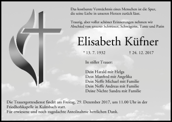 Anzeige von Elisabeth Küfner von MGO
