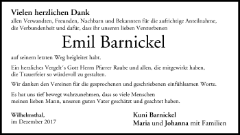Anzeige von Emil Barnickel von MGO