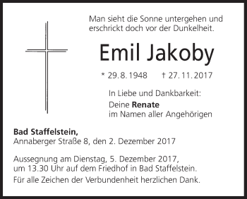 Anzeige von Emil Jakoby von MGO