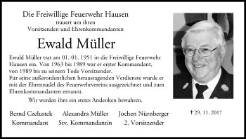 Anzeige von Ewald Müller von MGO