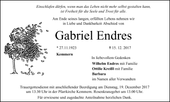 Anzeige von Gabriel Endres von MGO