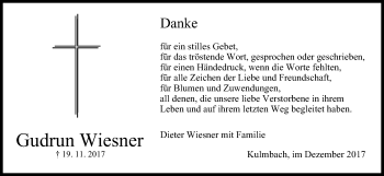 Anzeige von Gudrun Wiesner von MGO