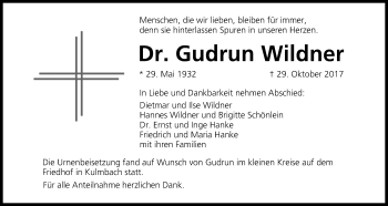 Anzeige von Gudrun Wildner von MGO