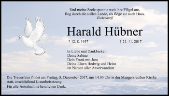 Anzeige von Harald Hübner von MGO