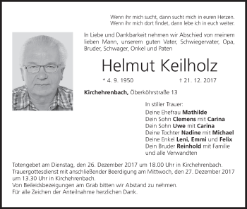 Anzeige von Helmut Keilholz von MGO