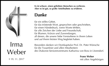 Anzeige von Irma Weber von MGO