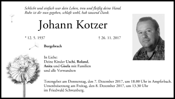 Anzeige von Johann Kotzer von MGO