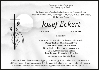 Anzeige von Josef Eckert von MGO