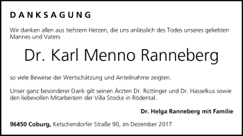 Anzeige von Karl Menno Ranneberg von MGO