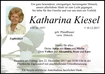 Anzeige von Katharina Kiesel von MGO