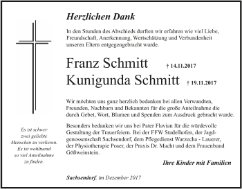 Anzeige von Kunigunda Schmitt von MGO