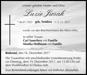 Anzeige von Luzie Jirsak von MGO
