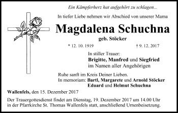 Anzeige von Magdalena Schuchna von MGO