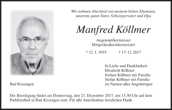 Anzeige von Manfred Köllmer von MGO