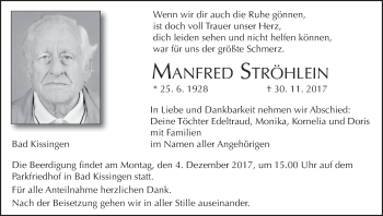 Anzeige von Manfred Ströhlein von MGO