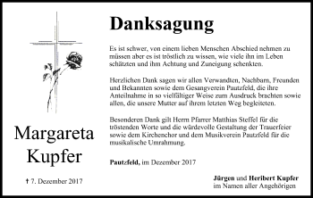 Anzeige von Margareta Kupfer von MGO