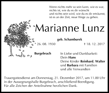 Anzeige von Marianne Lunz von MGO