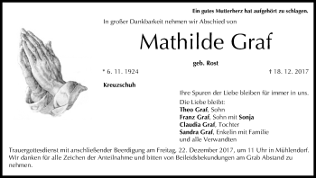 Anzeige von Mathilde Graf von MGO