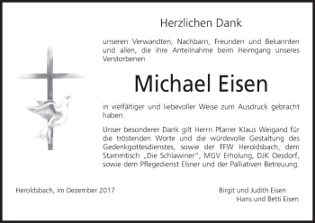 Anzeige von Michael Eisen von MGO