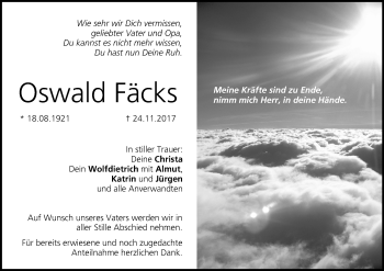 Anzeige von Oswald Fäcks von MGO