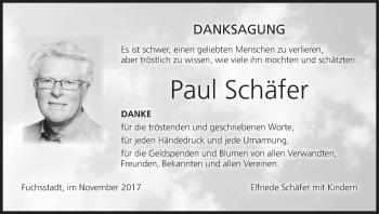 Anzeige von Paul Schäfer von MGO